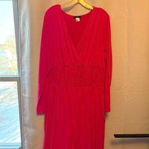 VENUS Hot Pink Long Sleeve Jumpsuit